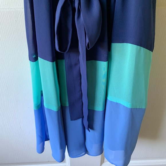 NWT Apt. 9 Kohl’s Blue Colorblock Fit and Flare A-line Tank Dress size Small S - Picture 5 of 5